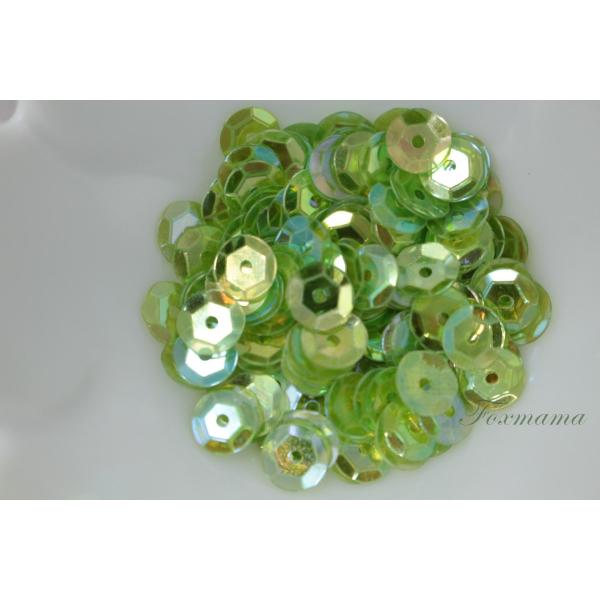 スパンコール 6mm 約170枚(約2g) 亀甲 オーロラ 緑 (SKK06AGRHL00)