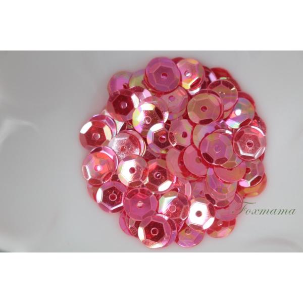 スパンコール 6mm 約180枚(約2g) 亀甲 オーロラ ピンク (SKK06APKHY00)