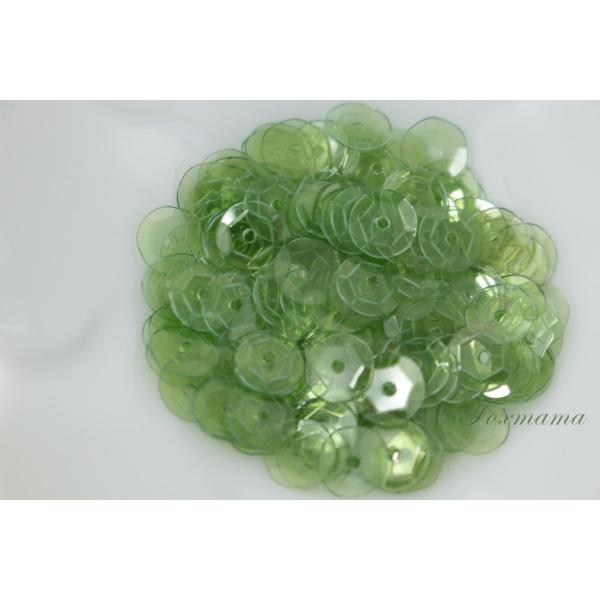 スパンコール 6mm 約170枚(約2g) 亀甲 半透明 緑 (SKK06BGRHL00)