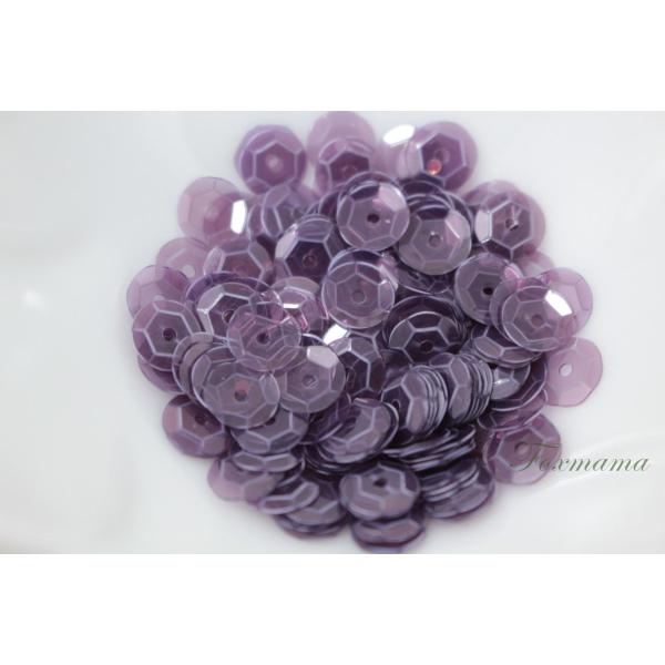 スパンコール 6mm 約170枚(約2g) 亀甲 半透明 紫 (SKK06BPPHL00)