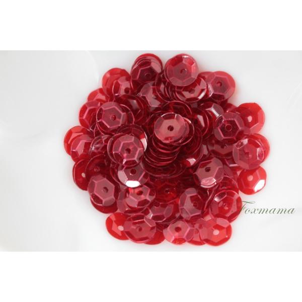 スパンコール 6mm 約170枚(約2g) 亀甲 半透明 赤 (SKK06BRDHY00)