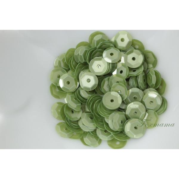 スパンコール 6mm 約190枚(約2g) 亀甲 マット 緑 (SKK06MGRHW00)