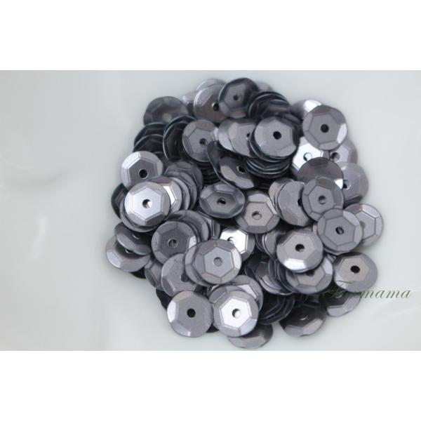 スパンコール 6mm 約160枚(約2g) 亀甲 マット グレー 灰色 (SKK06MGYHW00)