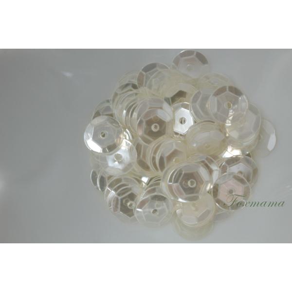 スパンコール 8mm 約110枚(約2.5g) 亀甲 半透明 キナリ (SKK080KNSJHS)