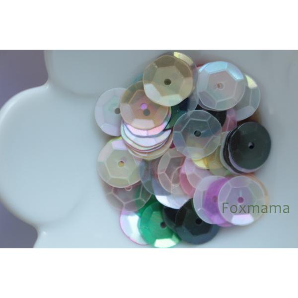 スパンコール 10mm 約80枚(約2.5g) 亀甲 マット 薄オーロラ 混色 (SKK10AMXE...