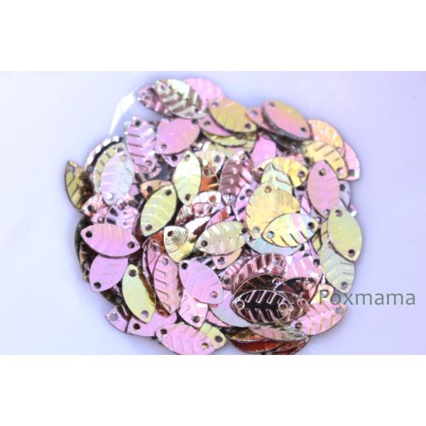 スパンコール 9mm 約170枚(約2g) 葉 グラデーション メタリック 金色 (SLF09TGL...