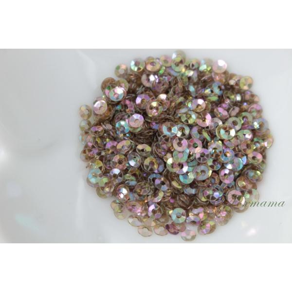 スパンコール 3mm 約2g 丸カップ オーロラ 茶色 (SMC03ABRHW00)