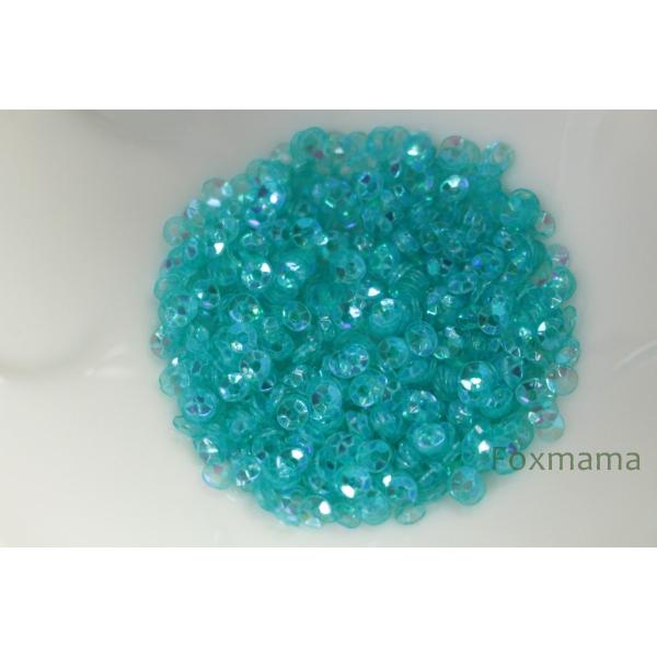 スパンコール 3mm 約2g 丸カップ オーロラ 青緑 (SMC03AGBHH00)