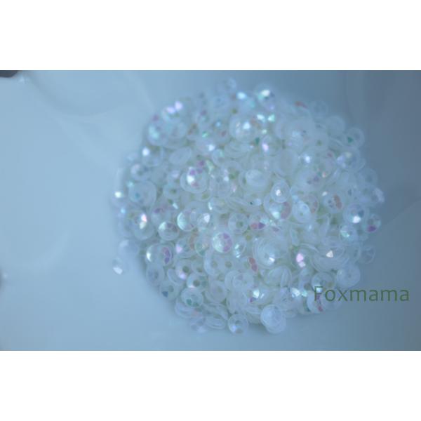 スパンコール 3mm 約2g 丸カップ オーロラ オフ白 (SMC03AOWES00)