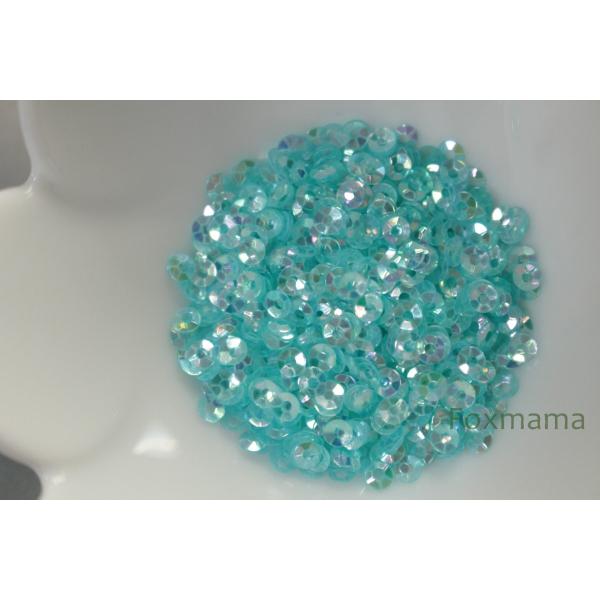 スパンコール 3mm 約2g 丸カップ オーロラ 水色 (SMC03AWTHH00)