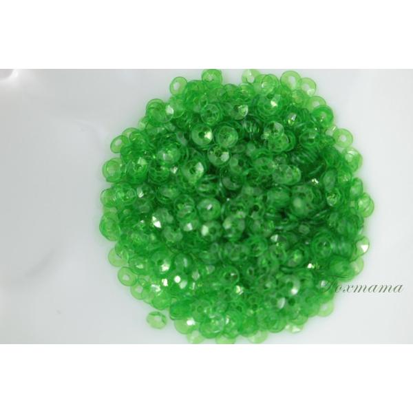 スパンコール 3mm 約2g 丸カップ 半透明 緑 (SMC03BGRHW00)