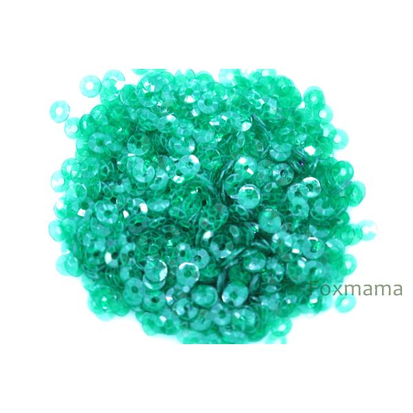 スパンコール 3mm 約2g 丸カップ 半透明 緑 (SMC03BGRWS00)