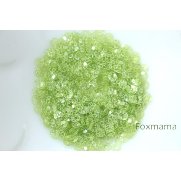 スパンコール 3mm 約2g 丸カップ 半透明 黄緑 (SMC03BYGGA00)