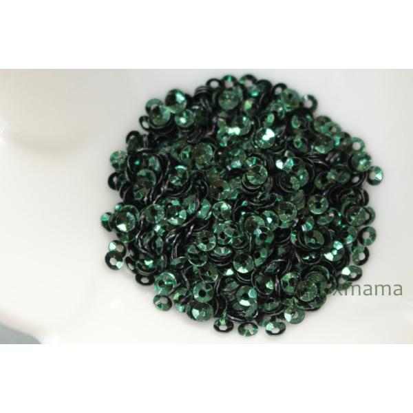 スパンコール 3mm 約2g 丸カップ メタリック 緑 (SMC03TGRHH00)