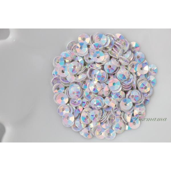 スパンコール 約320枚(約2g) 丸カップ 4mm オーロラ 乳白色 (SMC04AMWSA00)