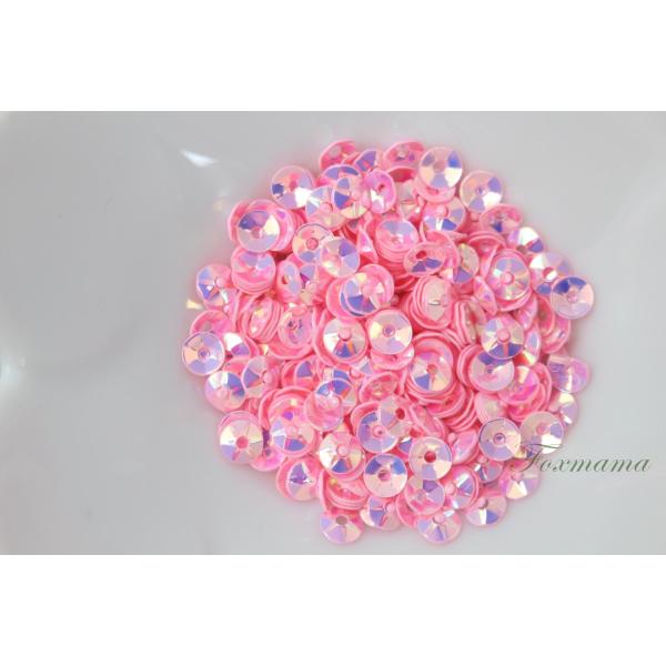 【訳あり商品】スパンコール 約320枚(約2g) 丸カップ 4mm オーロラ ピンク (SMC04A...