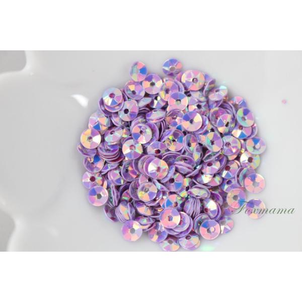 スパンコール 約320枚(約2g) 丸カップ 4mm オーロラ 紫 (SMC04APPSA00)