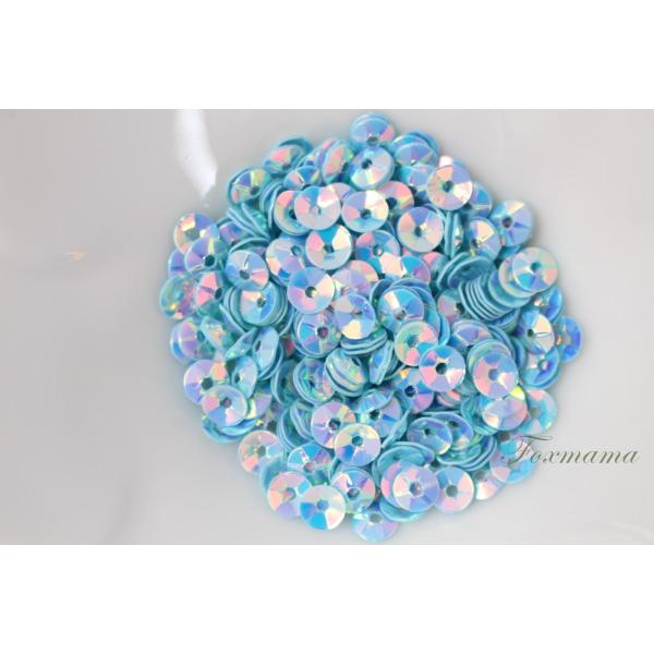 スパンコール 約320枚(約2g) 丸カップ 4mm オーロラ 水色 (SMC04AWTSA00)
