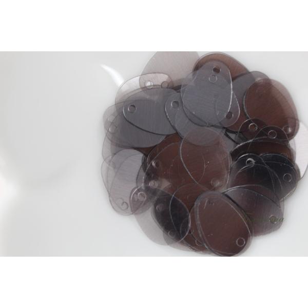 スパンコール 約60枚(約2g) たまご形 12x9mm 半透明黒 トップホール (SOV12BBK...