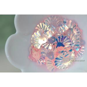 スパンコール 約65枚(約3.8g) ミニ孔雀風 貝 オーロラピンク