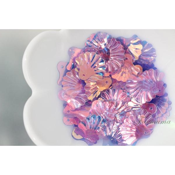 スパンコール 約75枚(約3.8g) 貝 ミニ孔雀風 オーロラ紫 (SPC15APPBJ00)