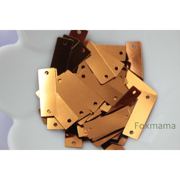 【セール品】スパンコール 19mm 約3g 長方形 二つ穴 メタリック ブロンズ色 (SRT19TB...