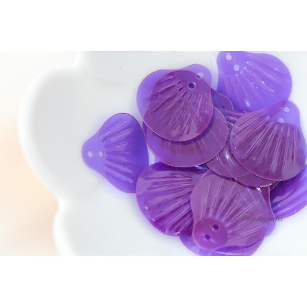 スパンコール 約25枚(約2.5g) 貝 シェル 20mm 半透明紫(SSL200PPJWHS)