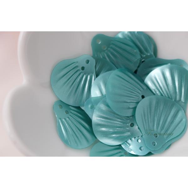 スパンコール 約25枚(約2.5g) 貝 シェル 20mm マット緑(SSL20MGRJW00)