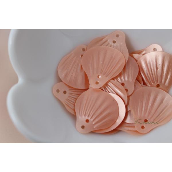 スパンコール 約25枚(約2.5g) 貝 シェル 20mm マットピンクオレンジ(SSL20MOPJ...