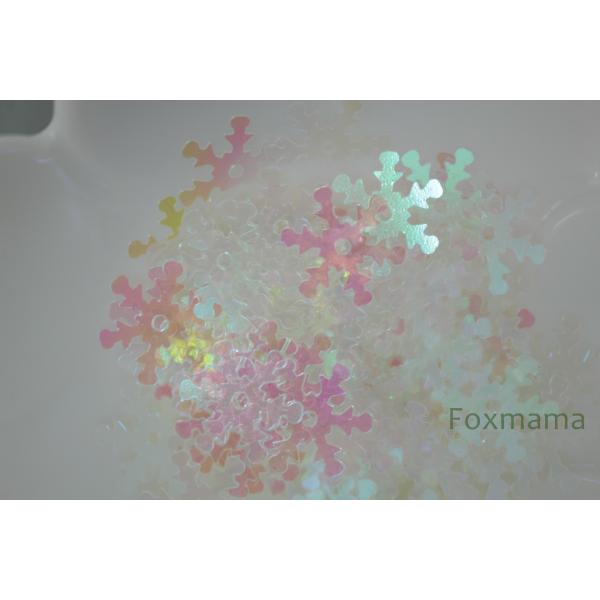 スパンコール 13mm 約80枚(約2g) 雪 オーロラ半透明白 (SSN13AWHHHHS)