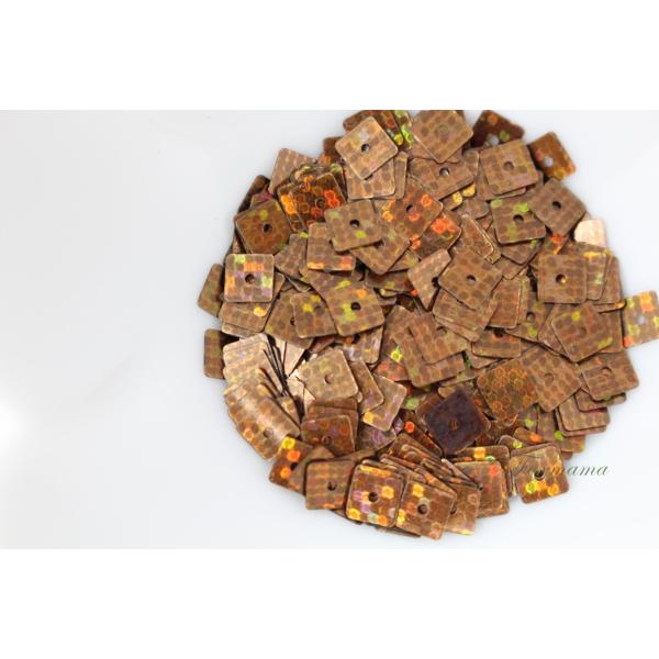 スパンコール 約430枚(約2g) 四角 平 4mm ホログラムブロンズ (SSQ04HBRJL00...