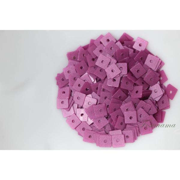スパンコール 4mm 約380枚(約2g) 正方形 四角 マット 赤紫 (SSQ04MRMSJHR)