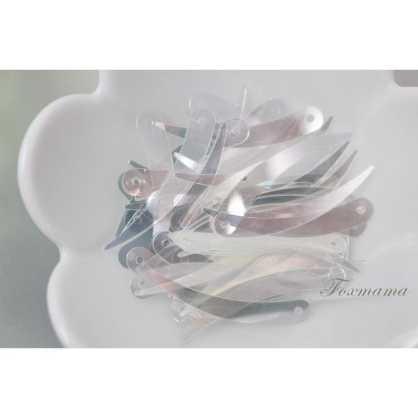 スパンコール 約80枚(約3g) 象牙形 33mm 透明 (SZG330SKBQ00)