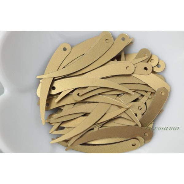 スパンコール 33mm 約65枚(約2.5g) 象牙形 トップホール マット  金色 (SZG33M...