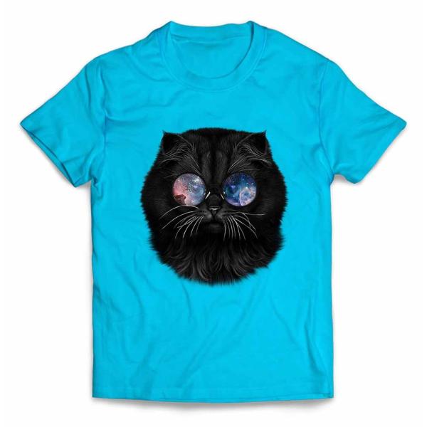 【黒猫 ねこ サングラス】キッズ 半袖 Tシャツ by Fox Republic