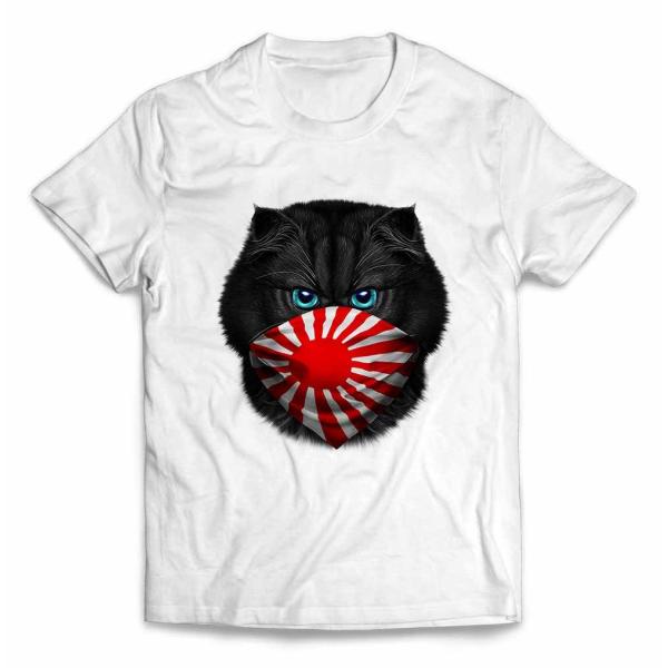 【黒猫 ねこ 日本 JAPAN バンダナ】キッズ 半袖 Tシャツ by Fox Republic