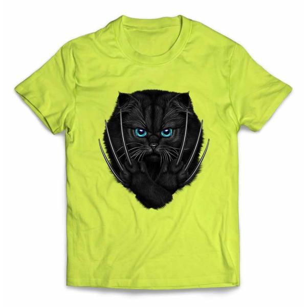 【黒猫 ねこ 爪】キッズ 半袖 Tシャツ by Fox Republic