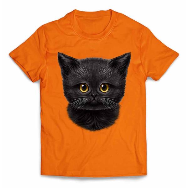 【黒猫 くろねこ】キッズ 半袖 Tシャツ by Fox Republic