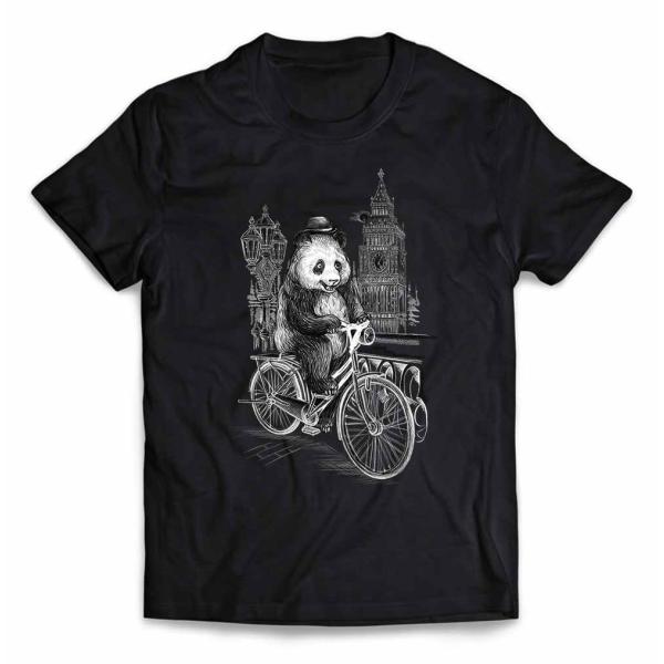 キッズ Tシャツ パンダ ロンドン で 自転車 に乗る by Fox Republic 半袖
