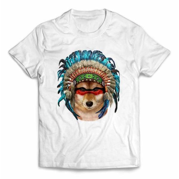 【柴犬 ドッグ 犬 いぬ インディアン】キッズ 半袖 Tシャツ by Fox Republic