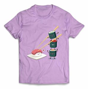 キッズ Tシャツ 半袖 横になる 寿司 すし トロ えび はまち by Fox