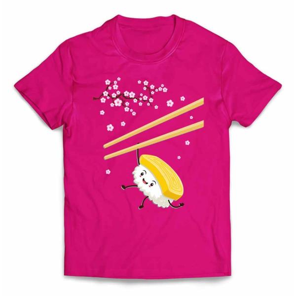 キッズ Tシャツ 半袖 箸で遊ぶ 寿司 すし たまご 桜 by Fox Republic