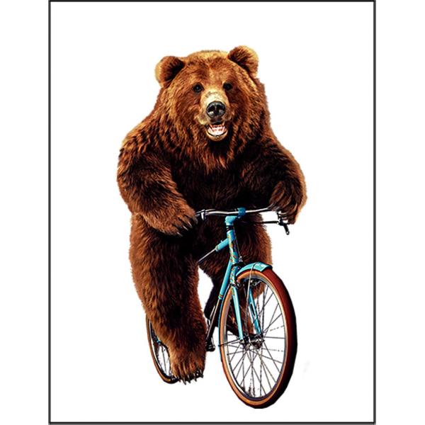 【自転車にのる熊・クマ 】ポストカード