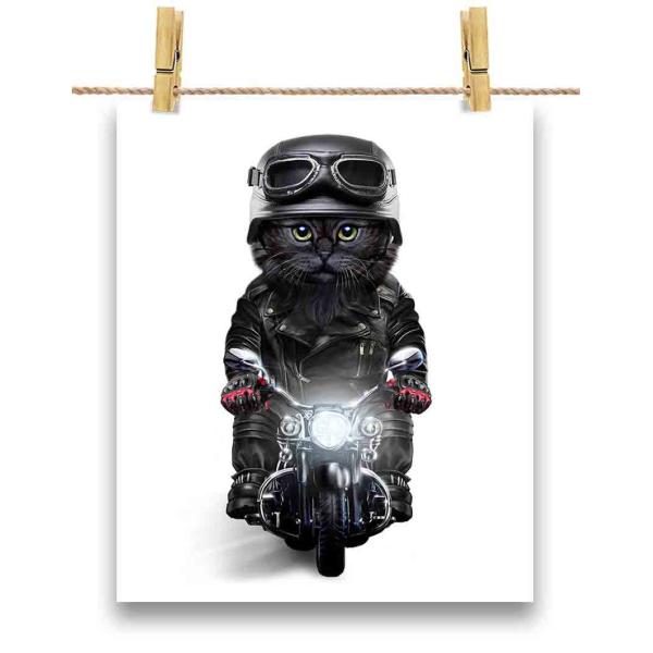 【アメリカンショートヘア ねこ バイク ヘルメット】ポストカード by Fox Republic