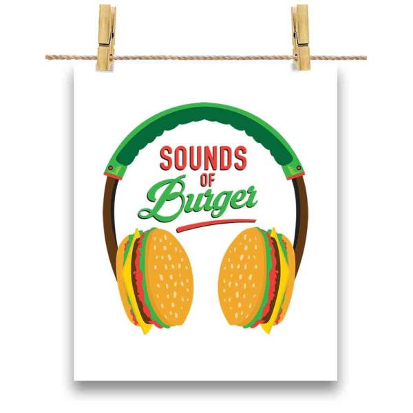 ポストカード ヘッドフォン ヘッドホン ハンバーガー by Fox Republic