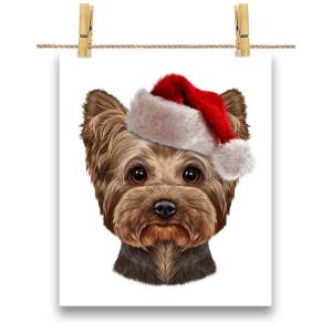 【ヨークシャテリア ドッグ 犬 いぬ クリスマス サンタクロース】ポストカード by Fox Republic