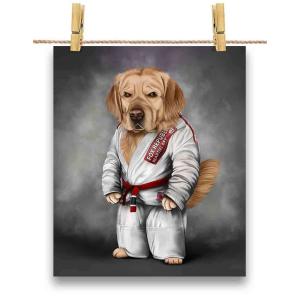 ポストカード ゴールデンレトリバー 犬 いぬ 白い柔道着