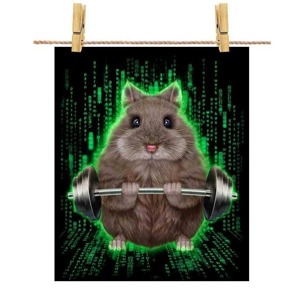 ポストカード 筋トレ ジム デジタル ジャンガリアンハムスター by Fox Republic