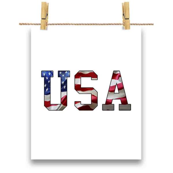 ポストカード アメリカ 星条旗 USA ロゴ by Fox Republic