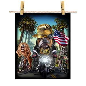 【ブルドッグ ドッグ 犬 いぬ バイク ヒップホップ】ポスター　A1サイズ by Fox Republic｜foxrepublic